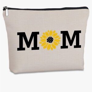 Cream 'MOM' Canvas Pouch